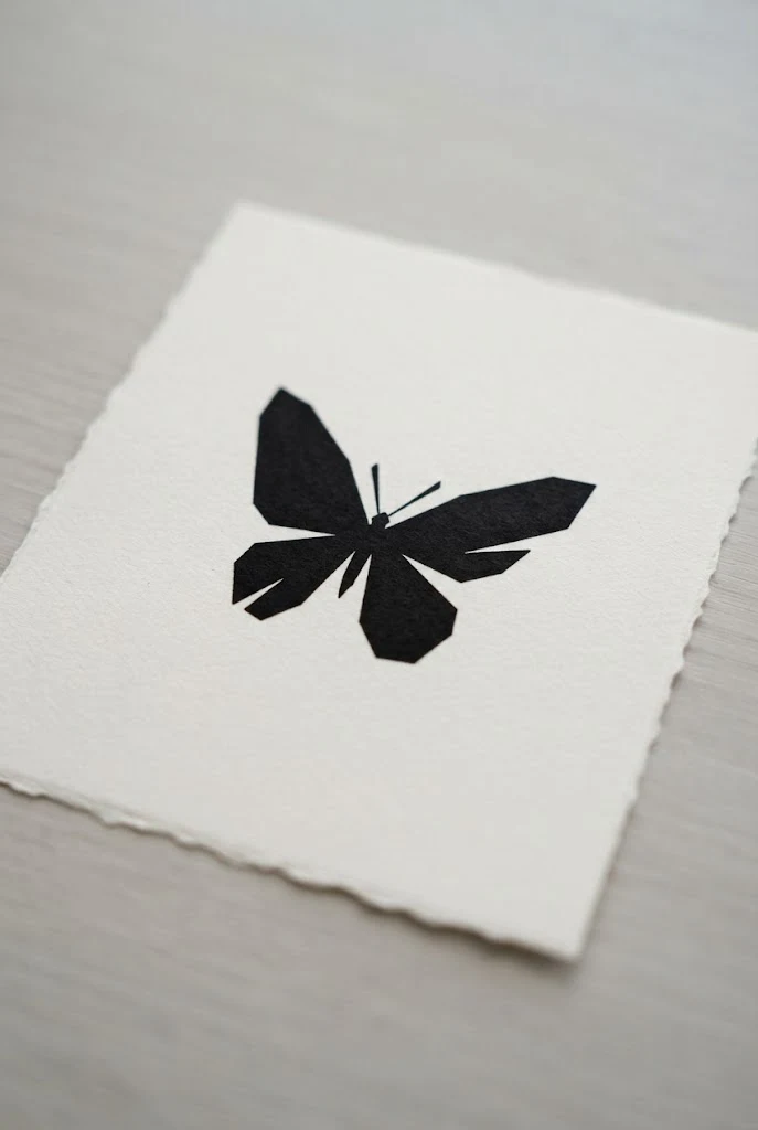 Abstract Minimalist Silhouette — single butterfly tattoo style outfit