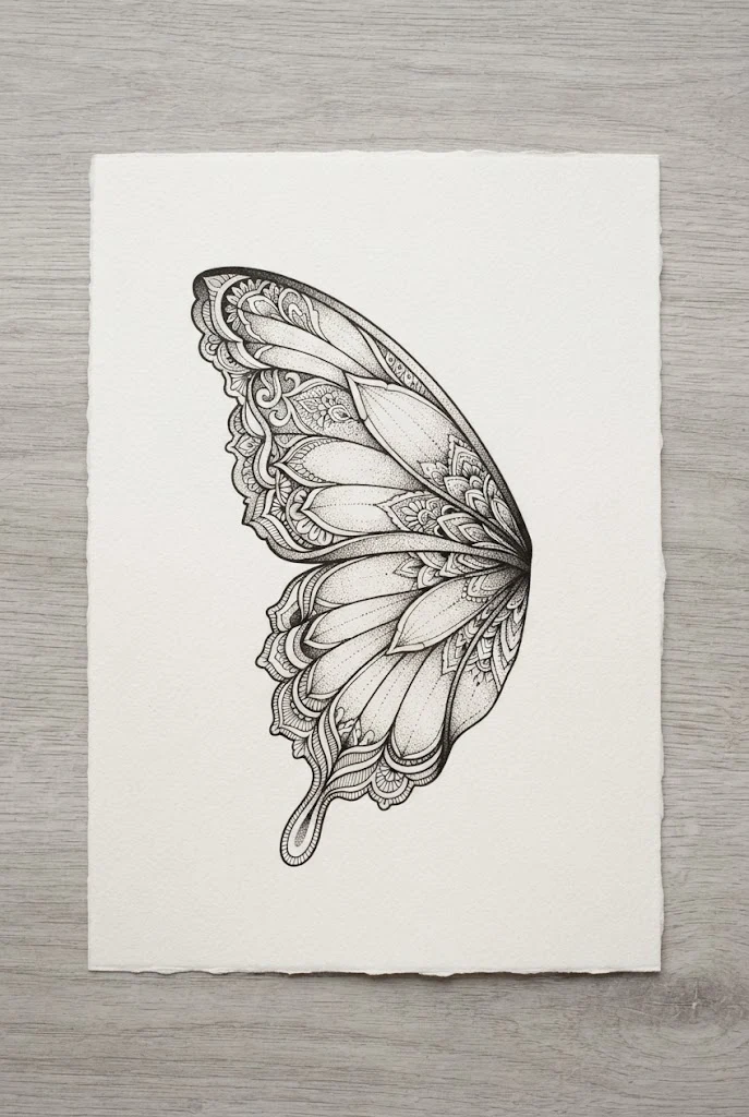 Single Butterfly Wing Tattoo Variant — single butterfly tattoo style outfit