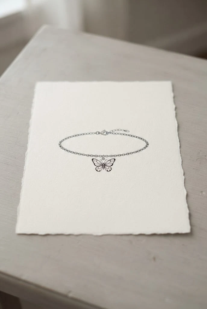 Dainty Wrist Band with Hanging Charm — single butterfly tattoo style outfit