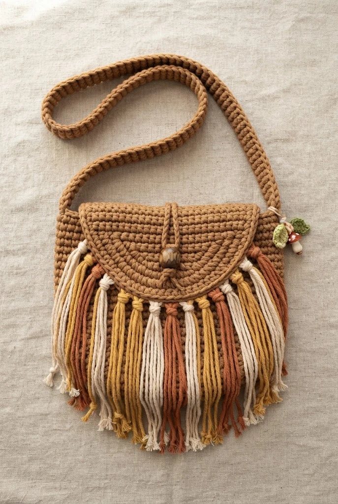 Boho Fringe Festival Crossbody Sling Bag Crochet Free Pattern — sling bag crochet free pattern