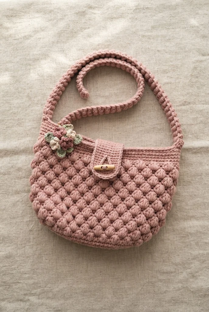 Quilted Puff Stitch Sling Bag Crochet Free Pattern — sling bag crochet free pattern