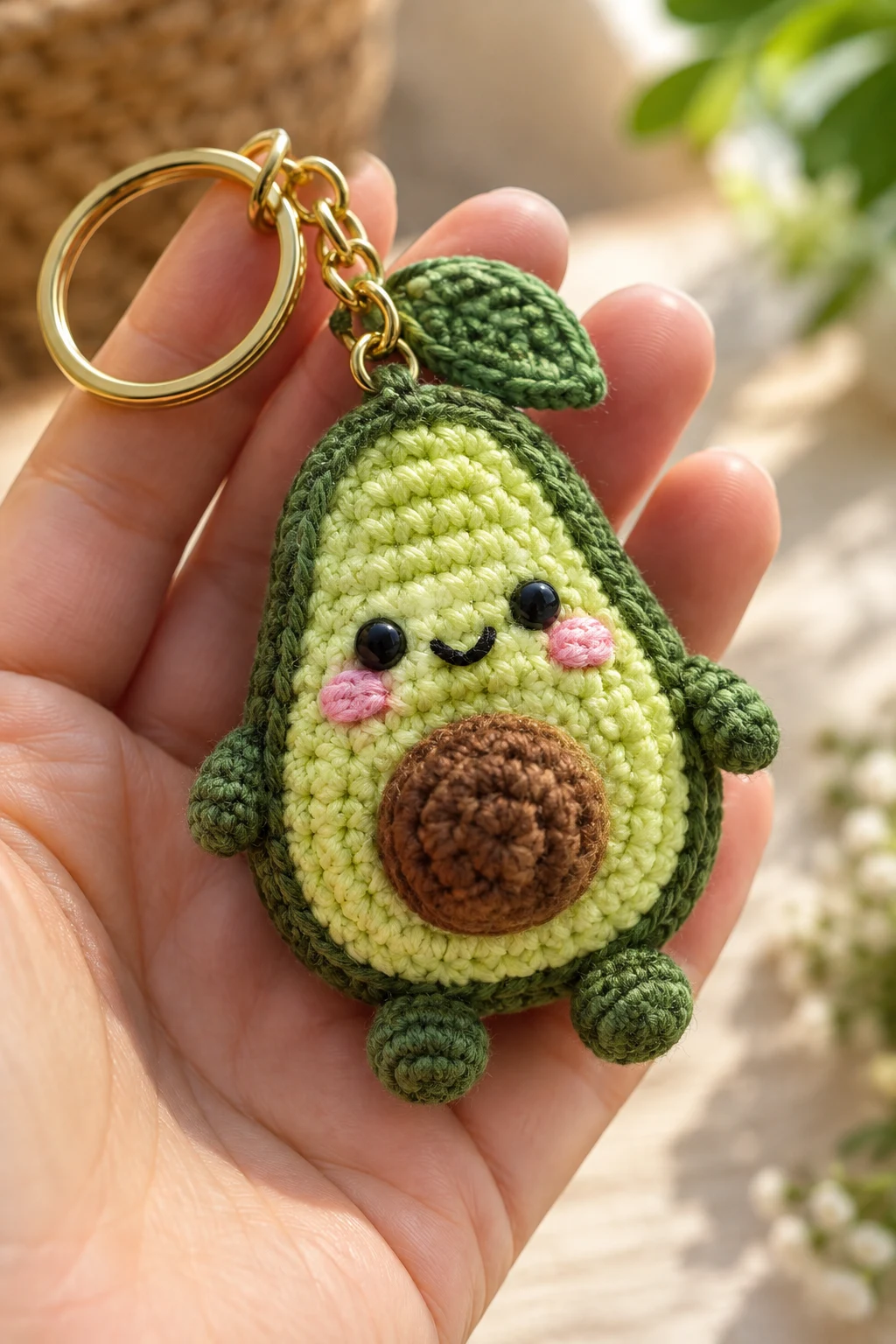 Tiny Crochet Avocado Keychains — small crochet keychains style outfit