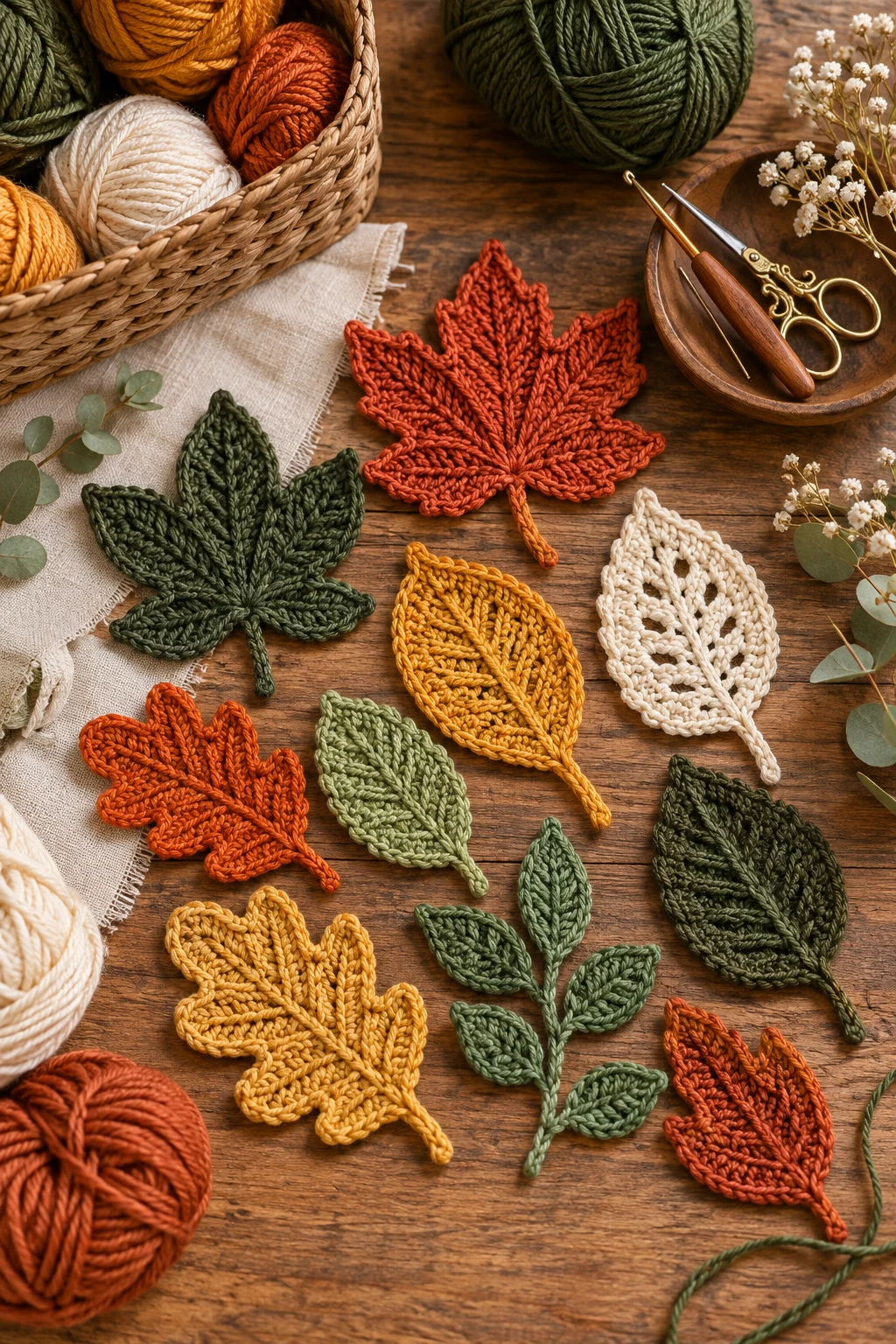 Crochet Leaf Appliqués — small crochet projects style outfit