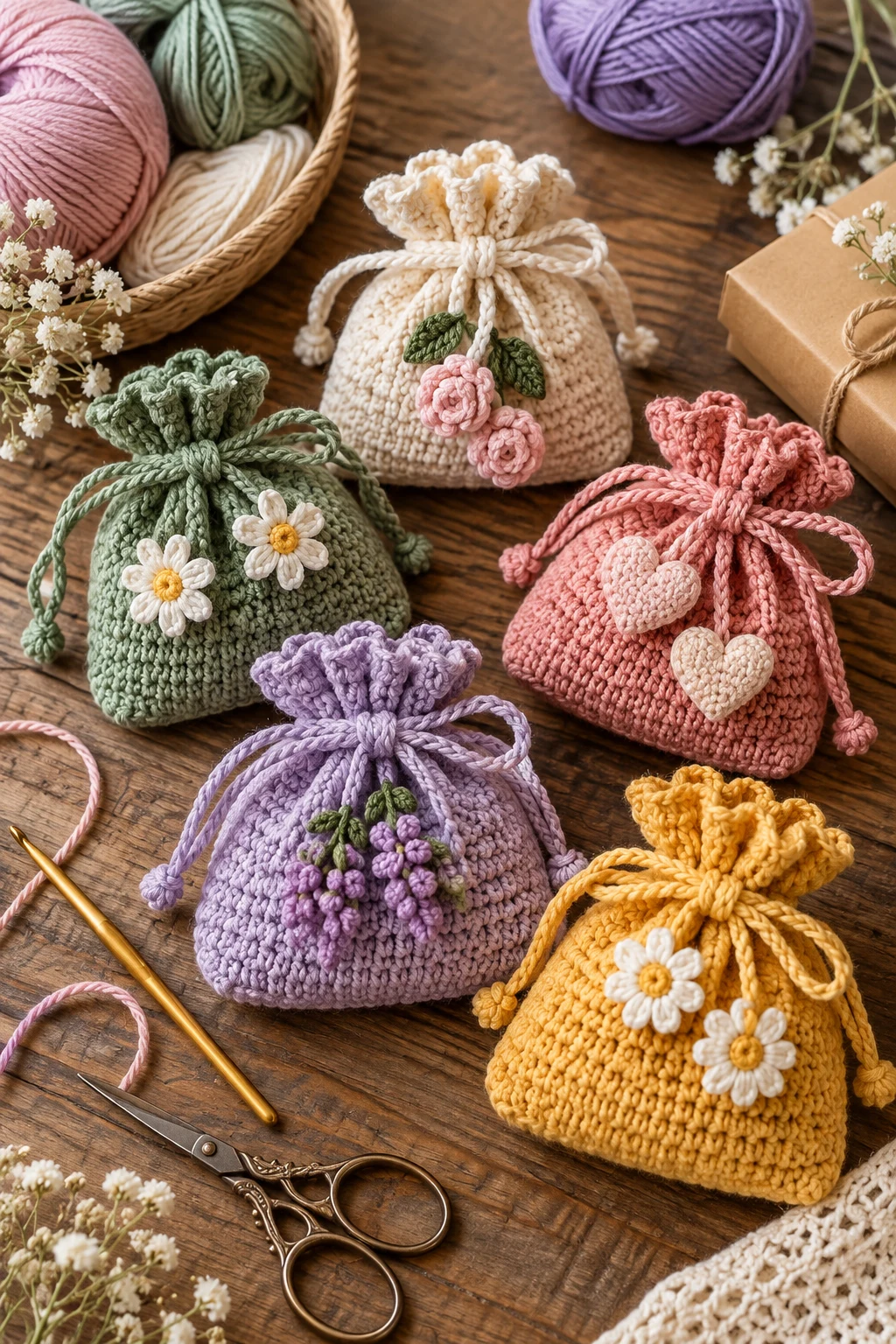 Crochet Mini Gift Pouches — small crochet projects style outfit