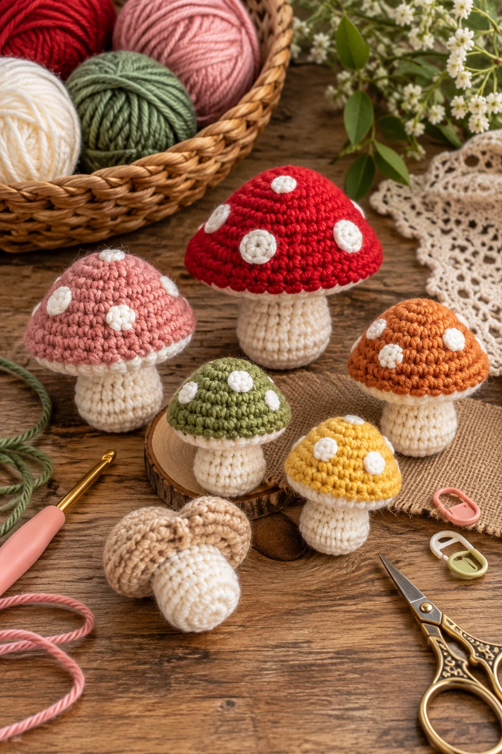Tiny Crochet Mushrooms — small crochet projects style outfit