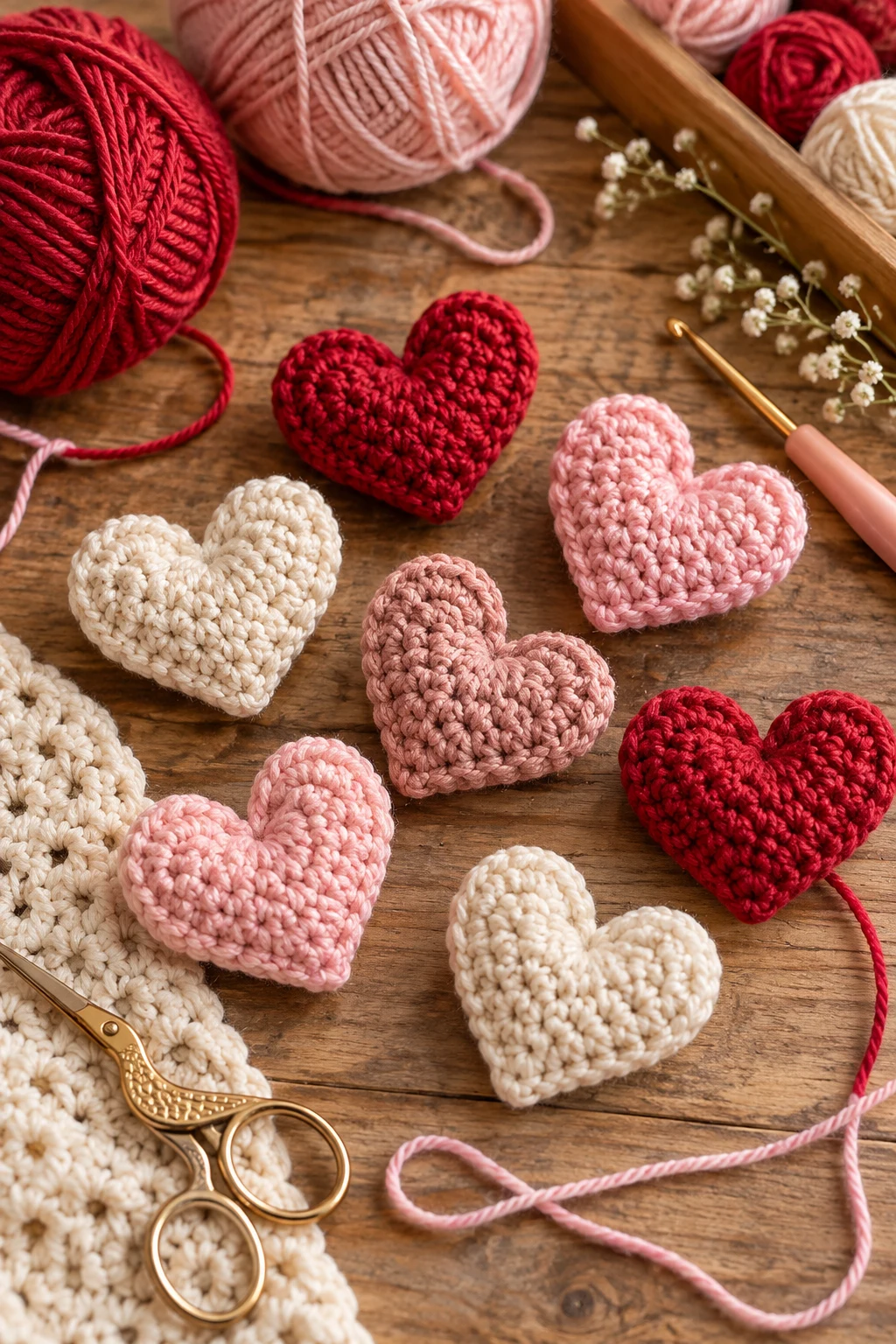 Mini Crochet Hearts — small crochet projects style outfit