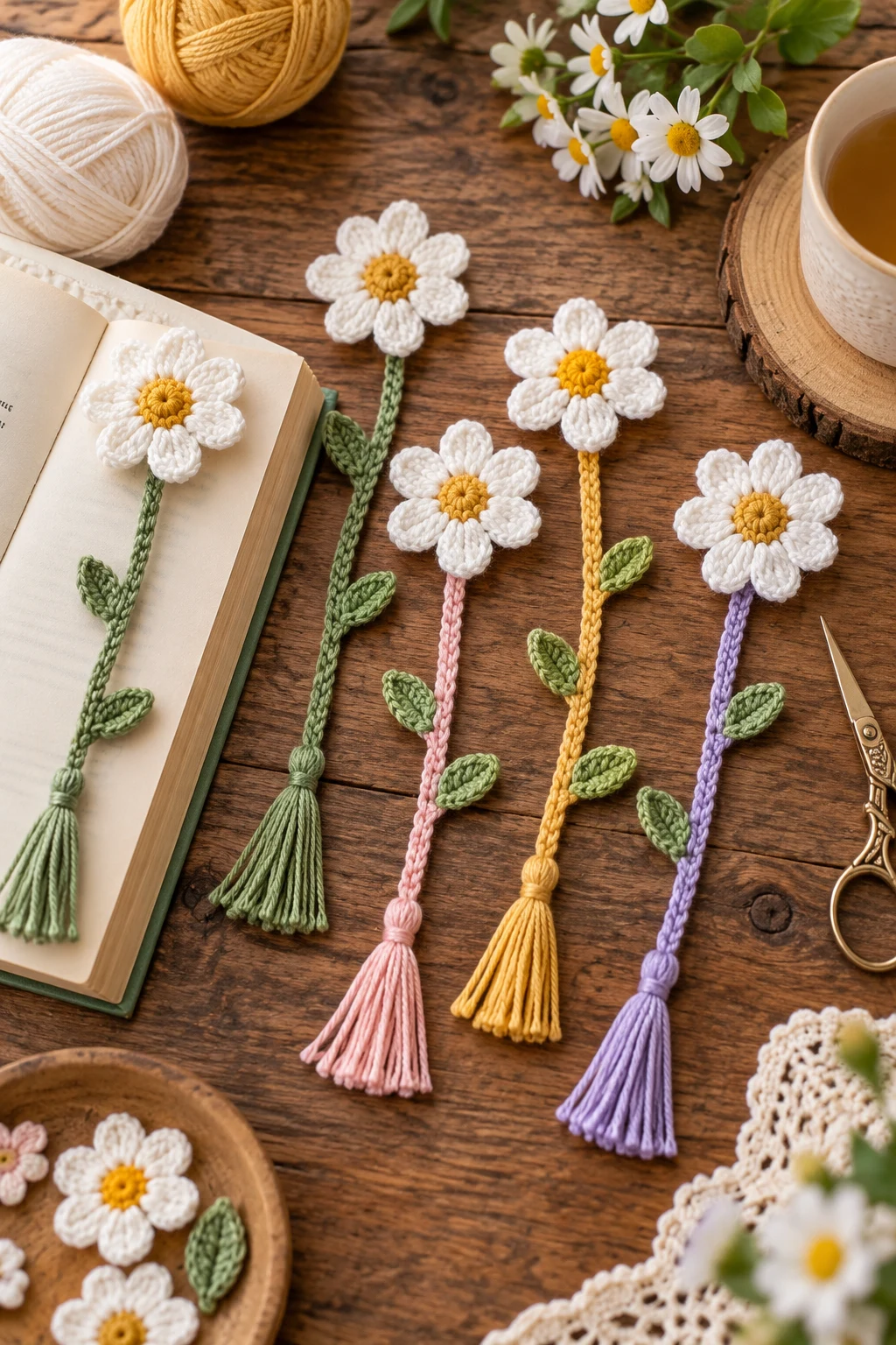Crochet Daisy Bookmarks — small crochet projects style outfit