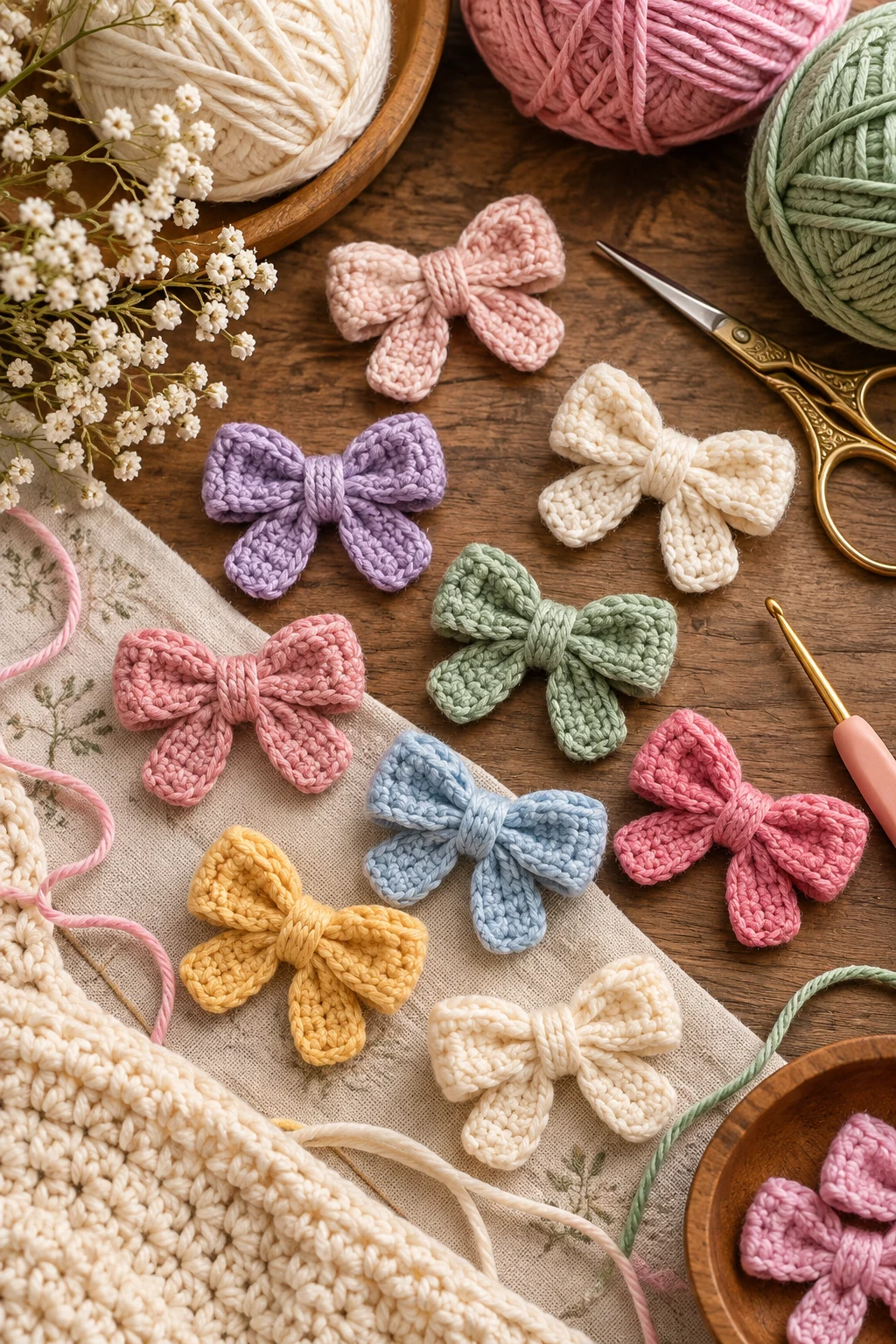 Tiny Crochet Bows — small crochet projects style outfit