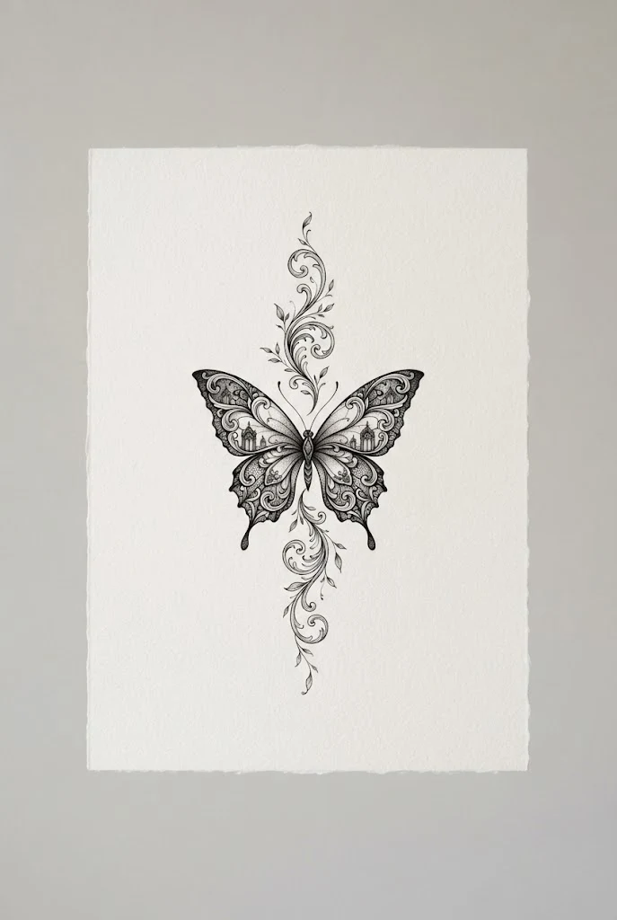 Gothic Lace Butterfly Spine — spine tattoo butterfly style outfit