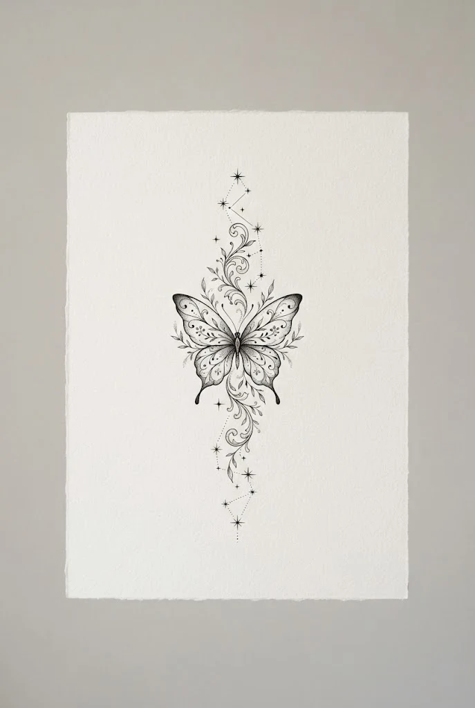Constellation Star Trail — spine tattoo butterfly style outfit