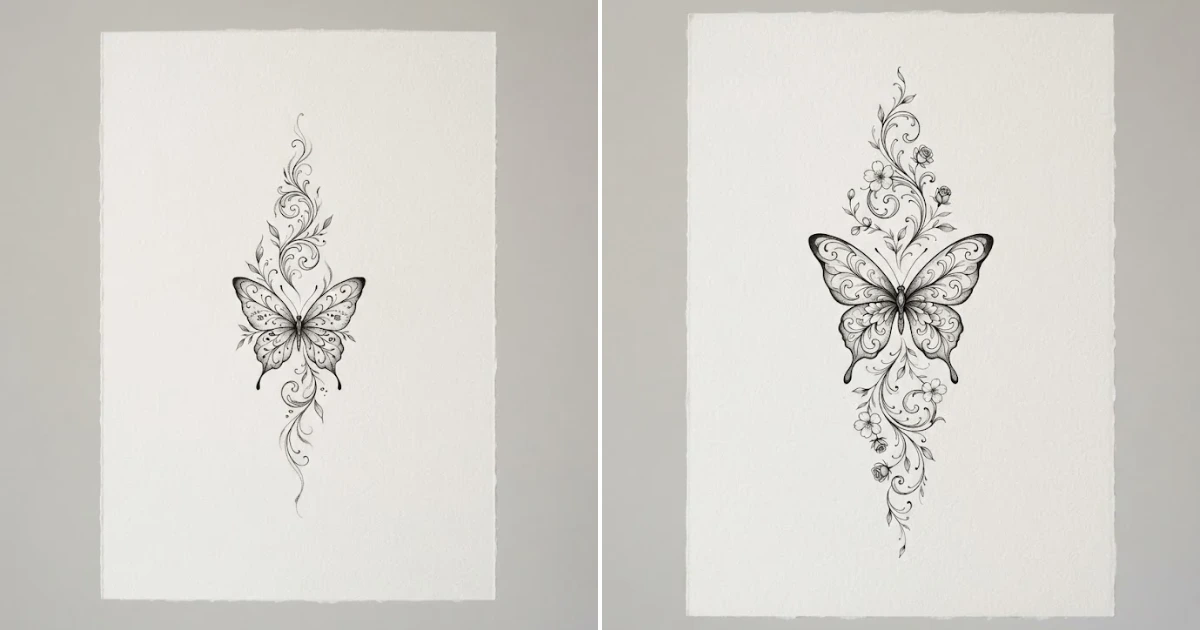 Spine tattoo butterfly: 12 Beautiful Tattoo Ideas spine tattoo butterfly