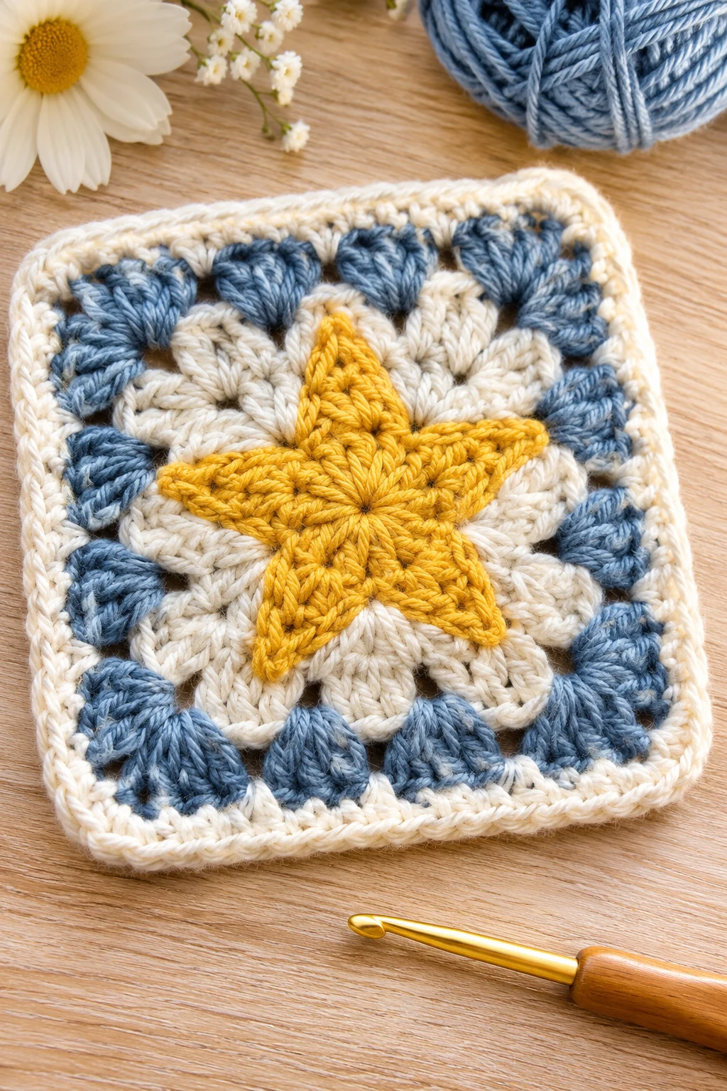 Easy Star Granny Square Crochet Pattern Free for Beginners — star granny square crochet pattern free