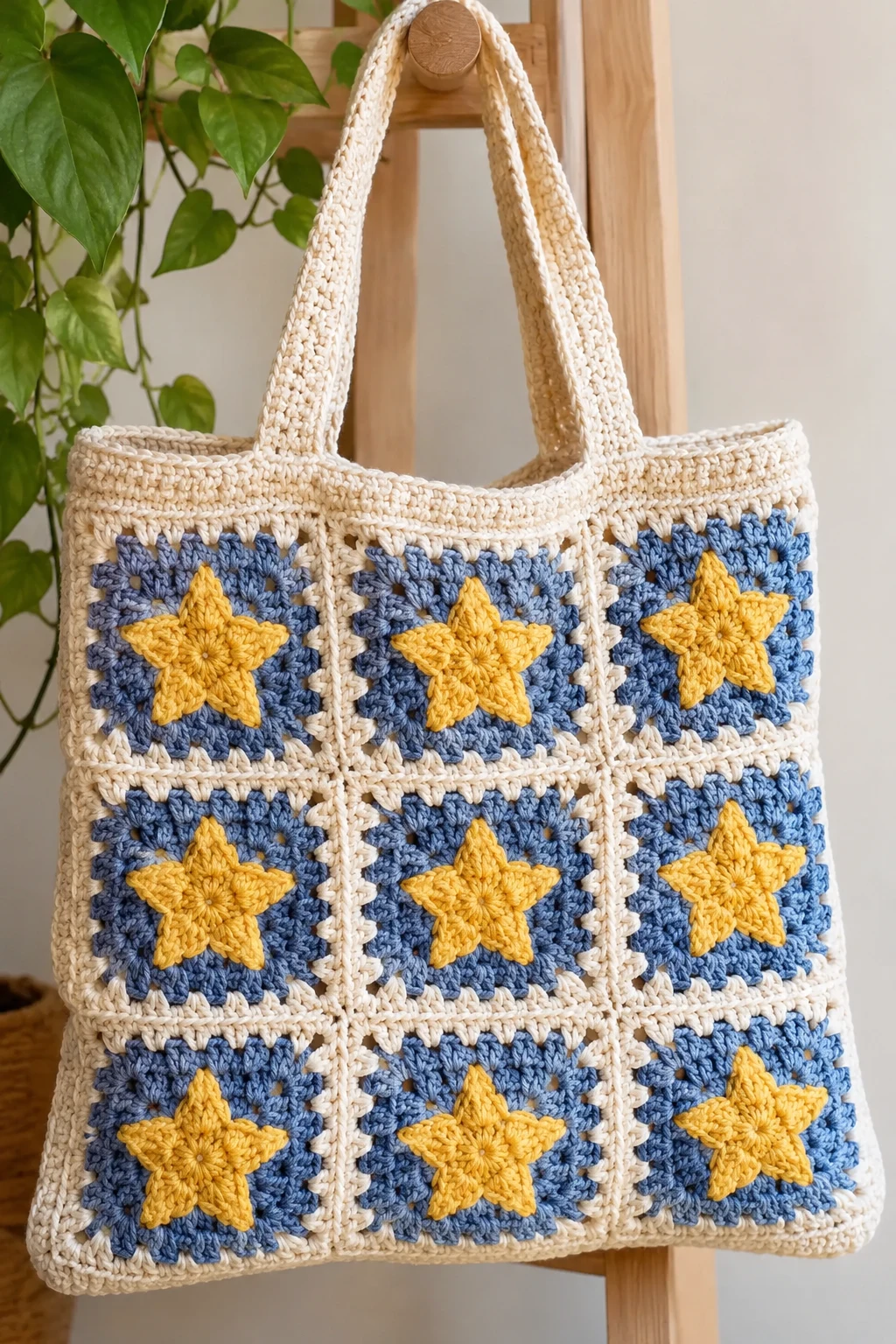 Star Granny Square Tote Bag — star granny square crochet pattern free