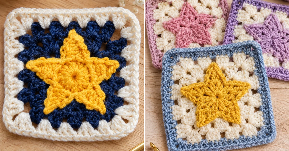 Star granny square crochet pattern free: 7 Beautiful star granny square crochet pattern free