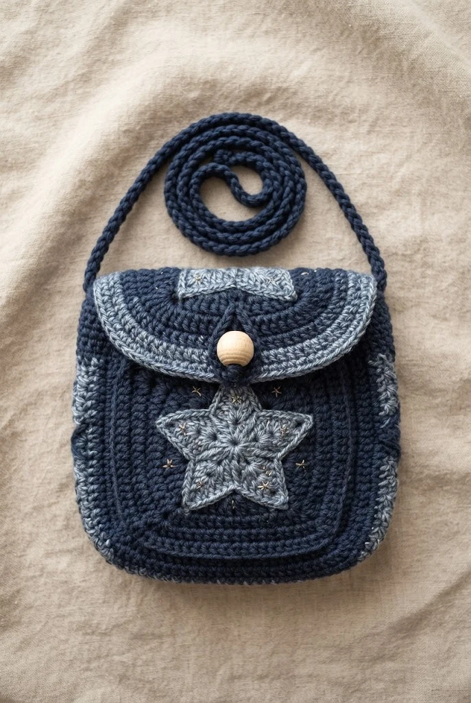 Midnight Celestial Star Messenger Bag — star messenger bag crochet
