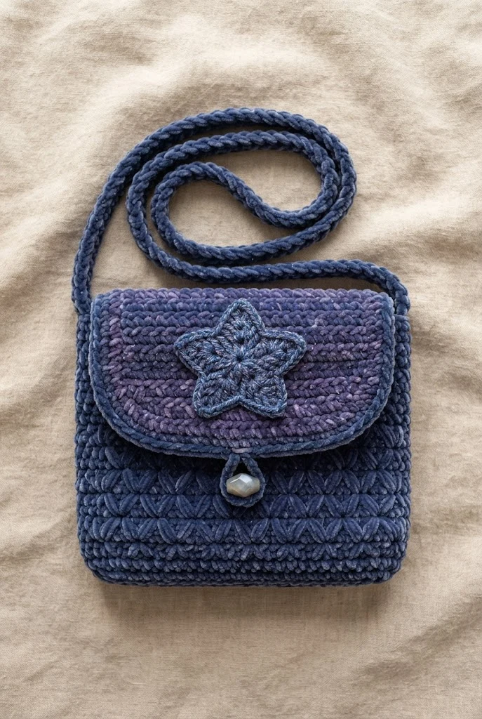 Velvet Twilight Star Messenger Bag — star messenger bag crochet