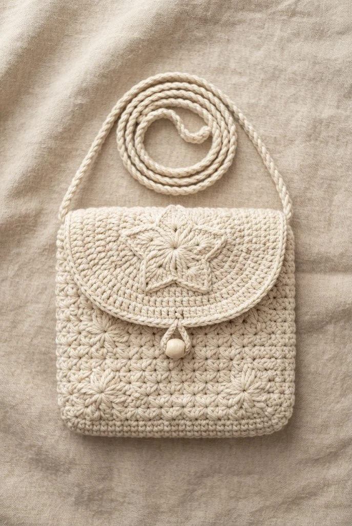 Monochrome Minimalist Star Bag — star messenger bag crochet