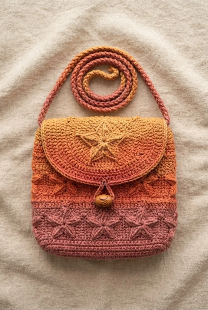 Sunset Ombre Star Messenger Bag — star messenger bag crochet
