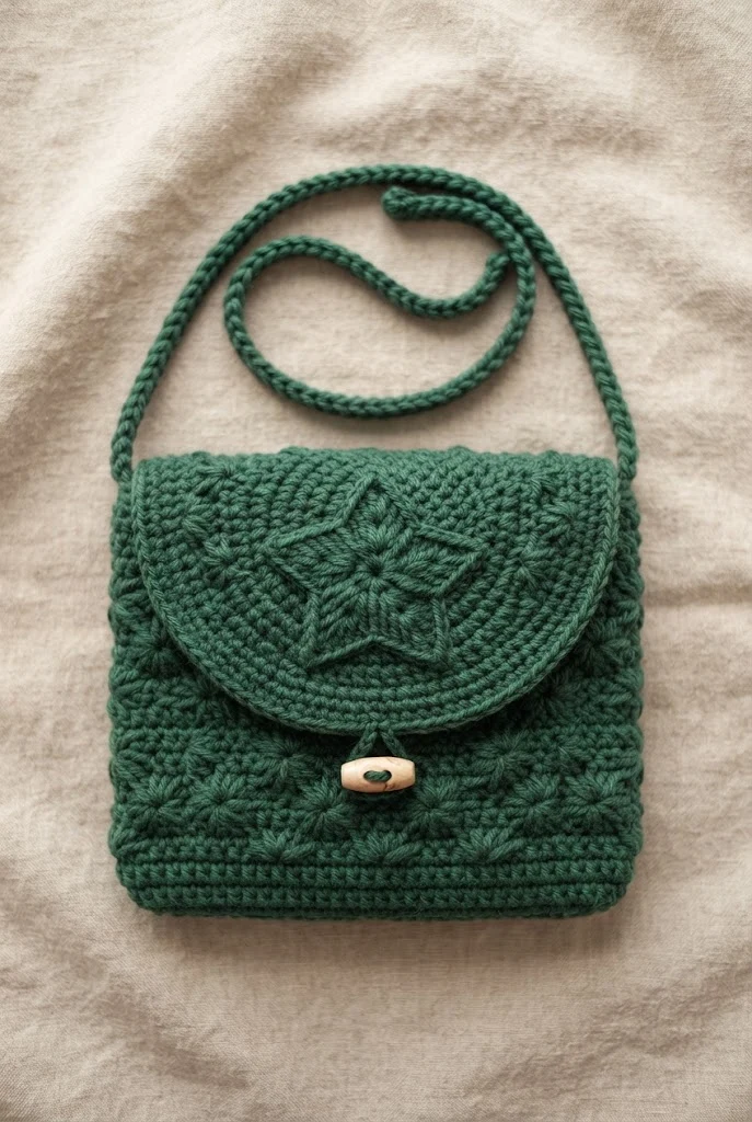 Emerald Forest Star Crossbody — star messenger bag crochet