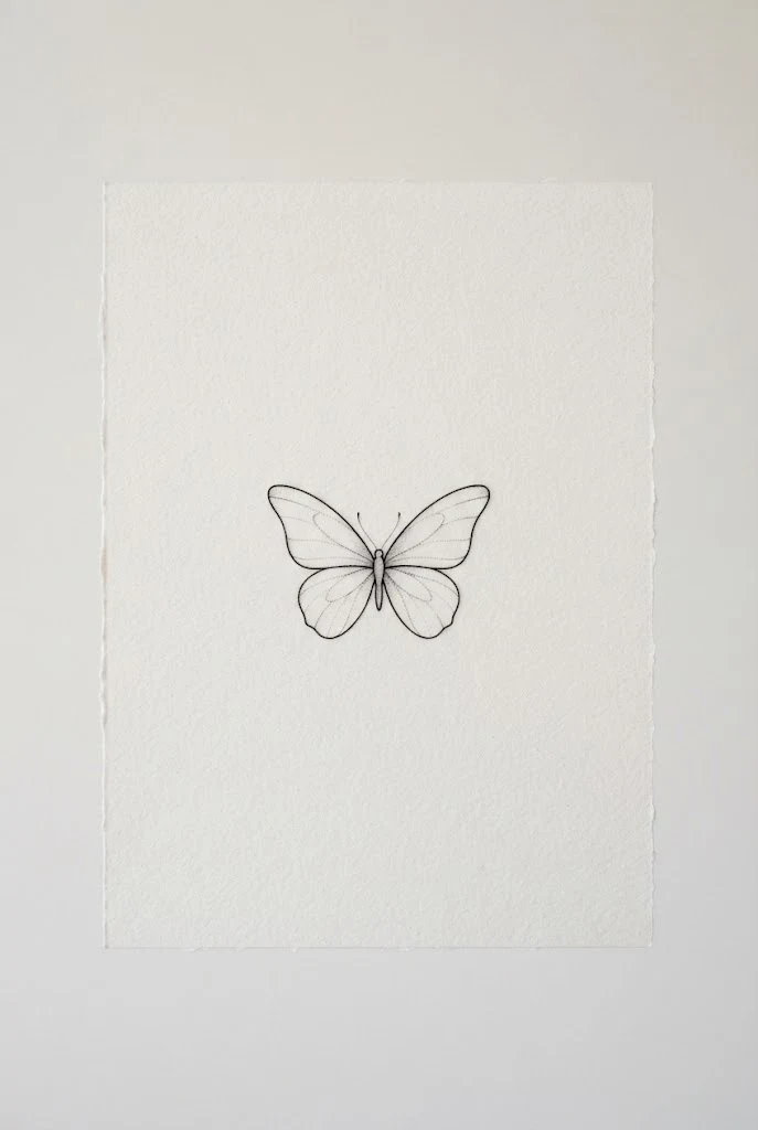 Minimalist Micro Outline — stomach butterfly tattoo style outfit