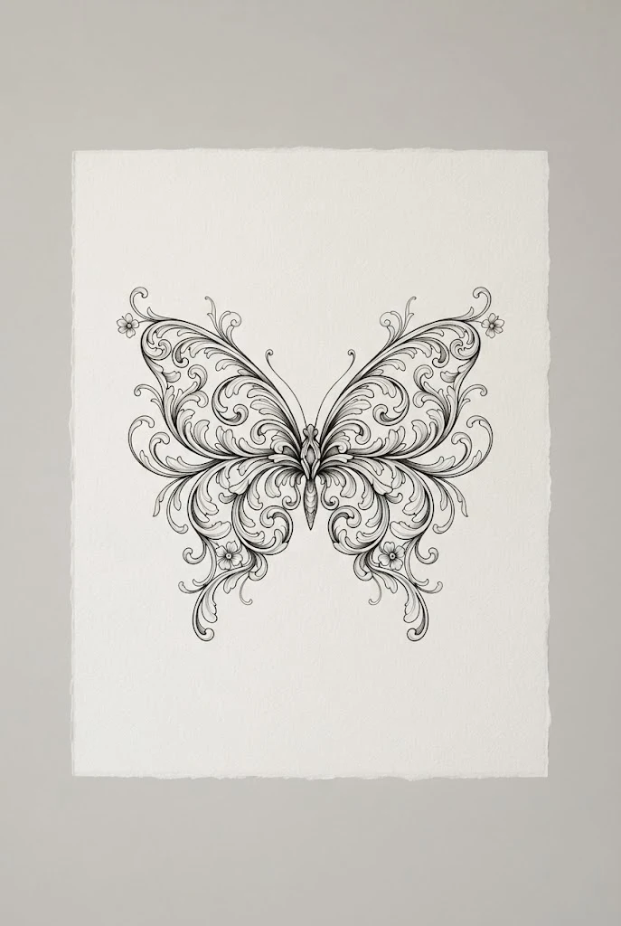 Ornate Baroque Filigree — stomach butterfly tattoo style outfit