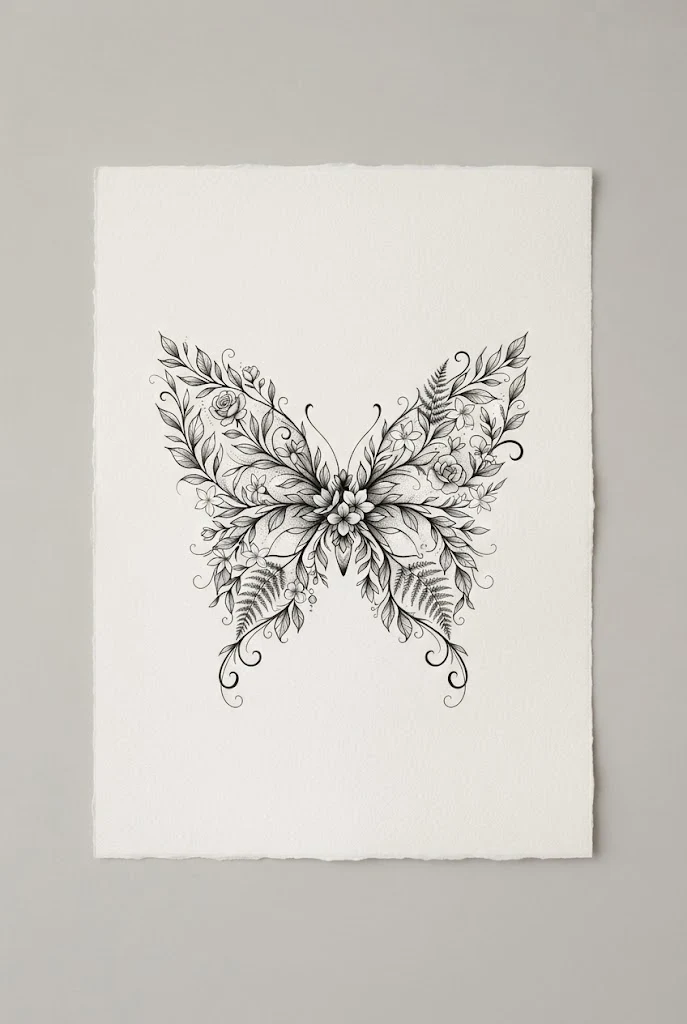 Botanical Floral Fusion — stomach butterfly tattoo style outfit