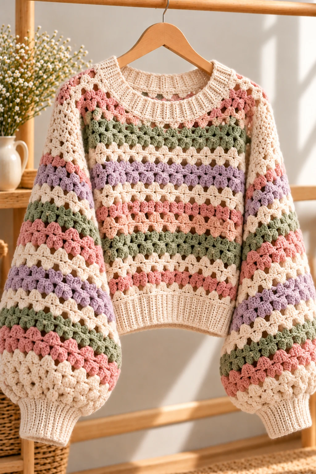 Crochet Sweater with Balloon Sleeves — sweater crochet ideas