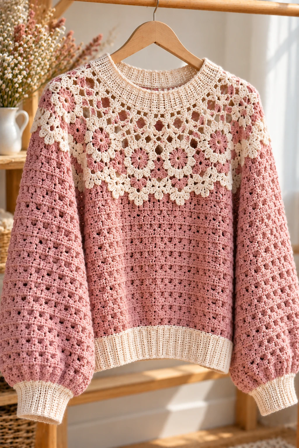 Crochet Sweater with a Peplum Hem — sweater crochet ideas