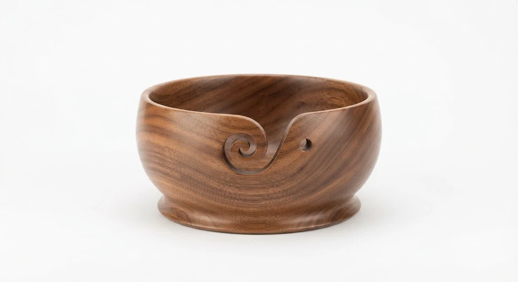 Handmade Wooden Yarn Bowl Holder