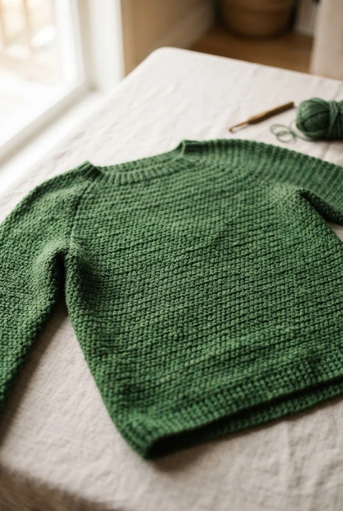 Forest Green Sagebrush Pullover — sweaters to crochet