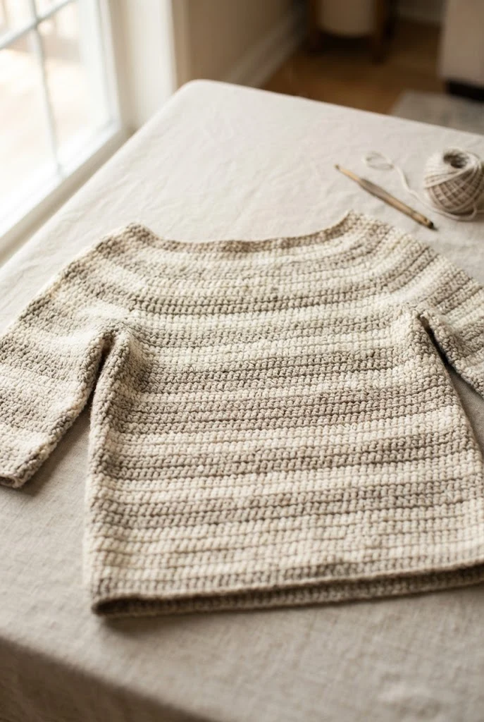 Oatmeal Striped Boatneck Top — sweaters to crochet
