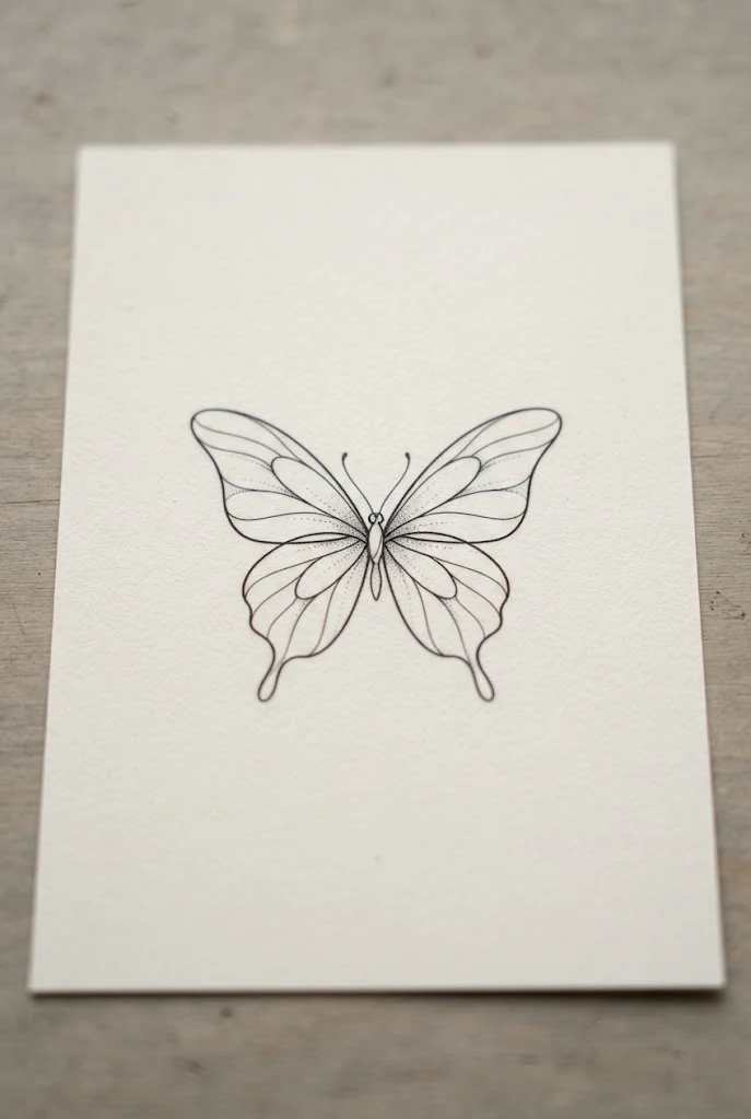 Minimalist Single-Line Fine-Line Butterfly — tattoo butterfly design style outfit