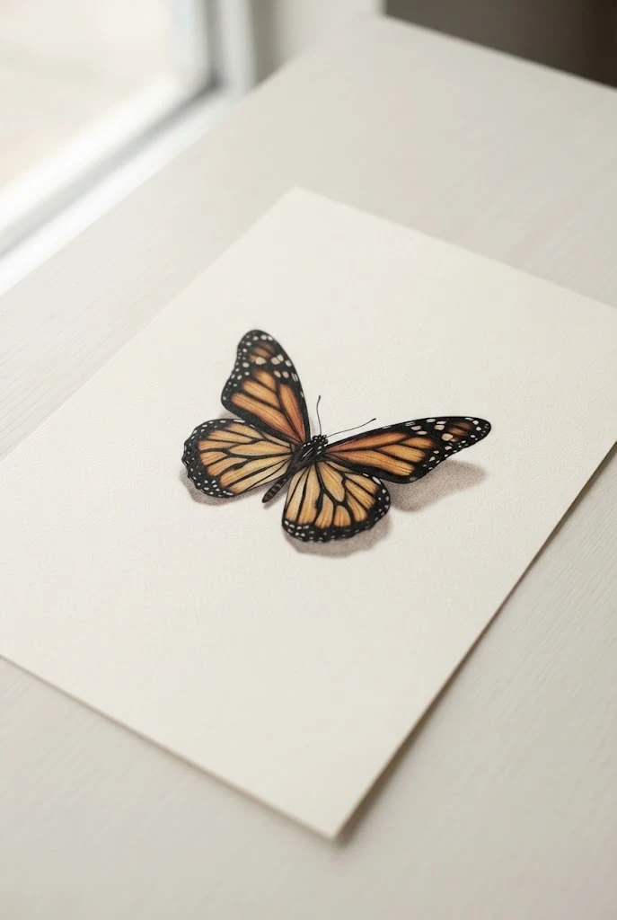 Realistic 3D Monarch Butterfly — tattoo butterfly design style outfit