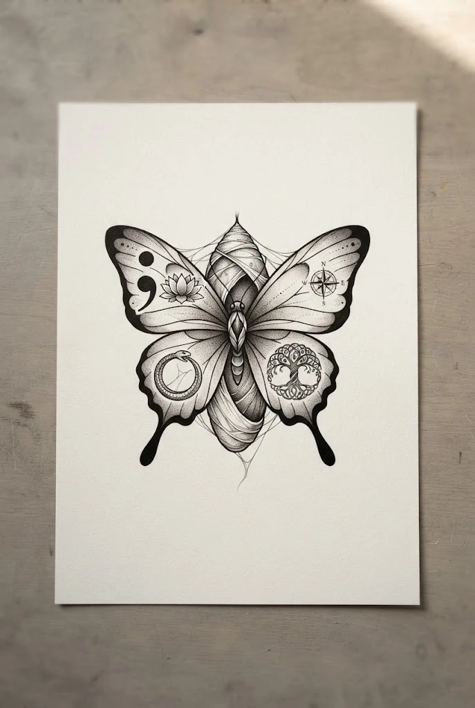 Symbolic Transformation and Meaningful Pieces — tattoo butterfly design style outfit