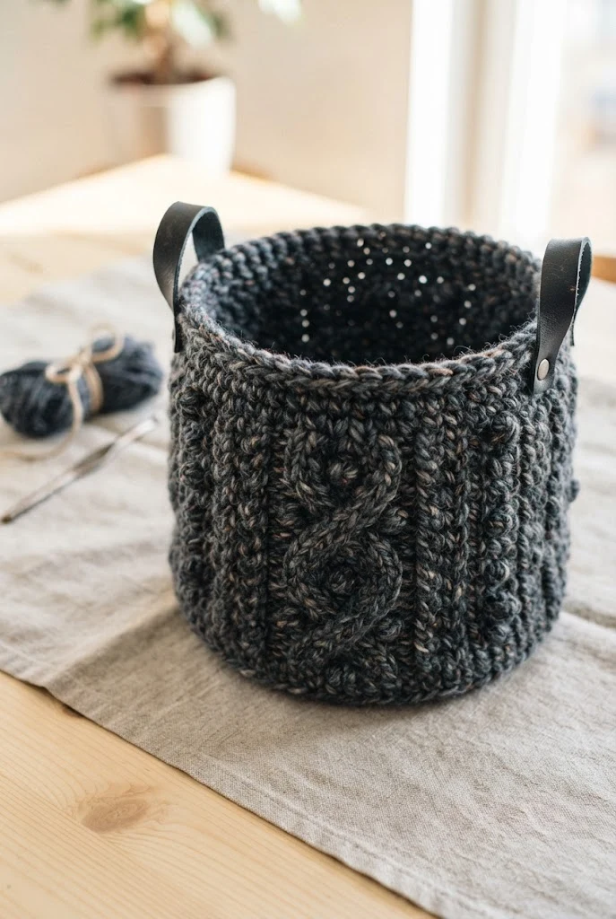 Industrial Chic Storage Basket — thick crochet ideas style outfit