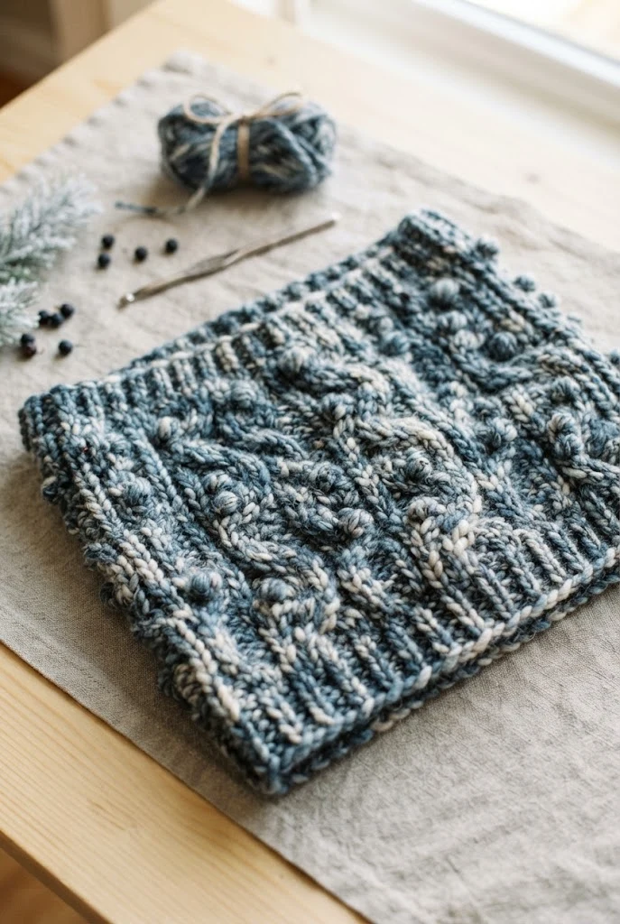 Nordic Frost Chunky Cowl — thick crochet ideas style outfit