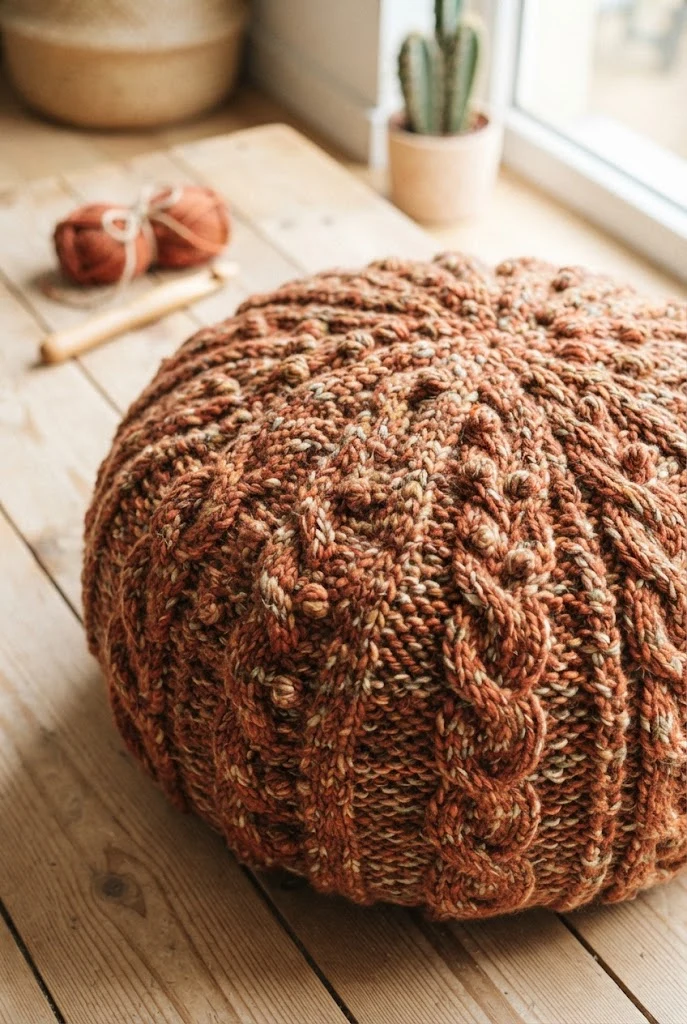 Copper Canyon Oversized Floor Pouf — thick crochet ideas style outfit