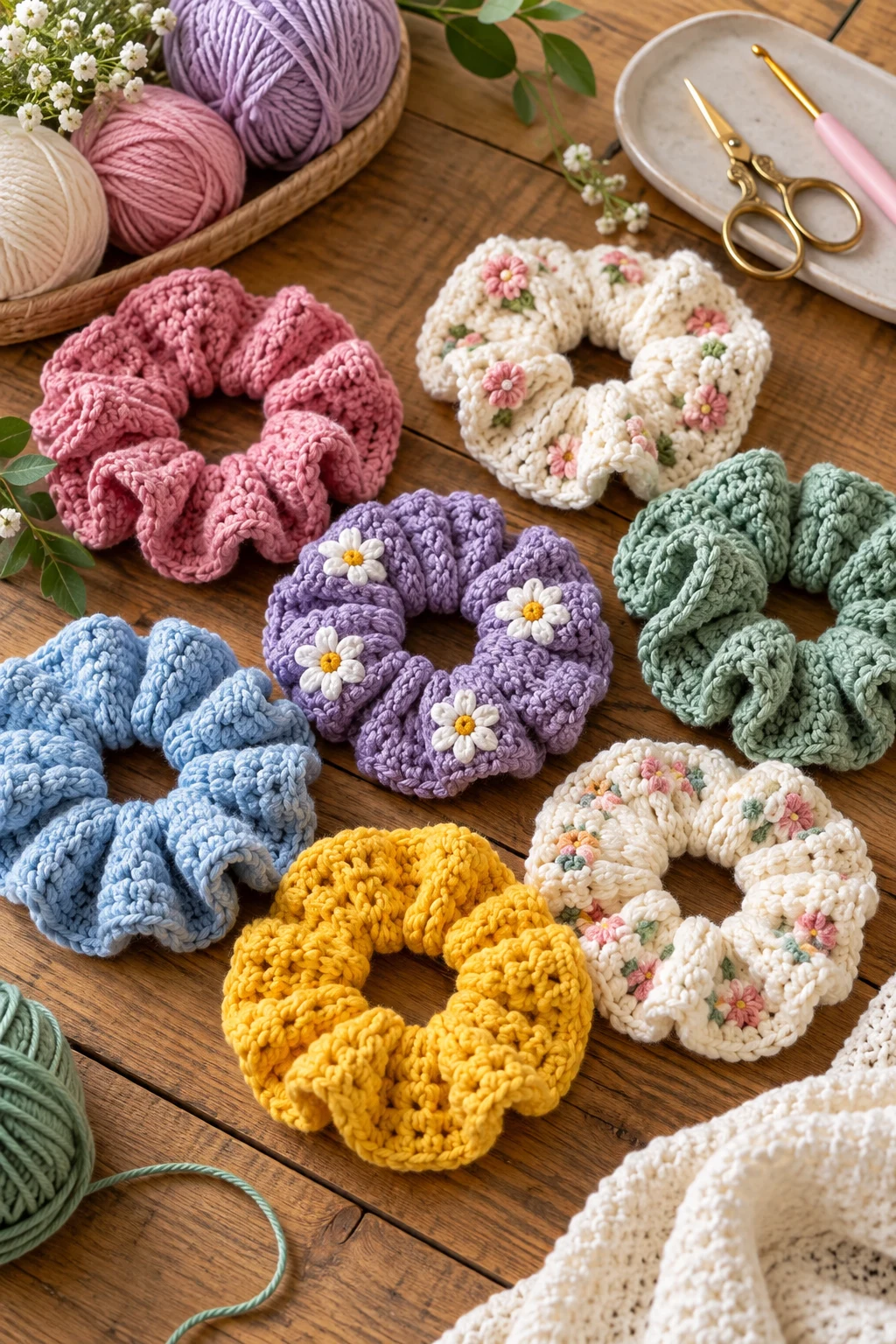 Crochet Scrunchies for Colorful Hair Accessories — things to crochet style outfit