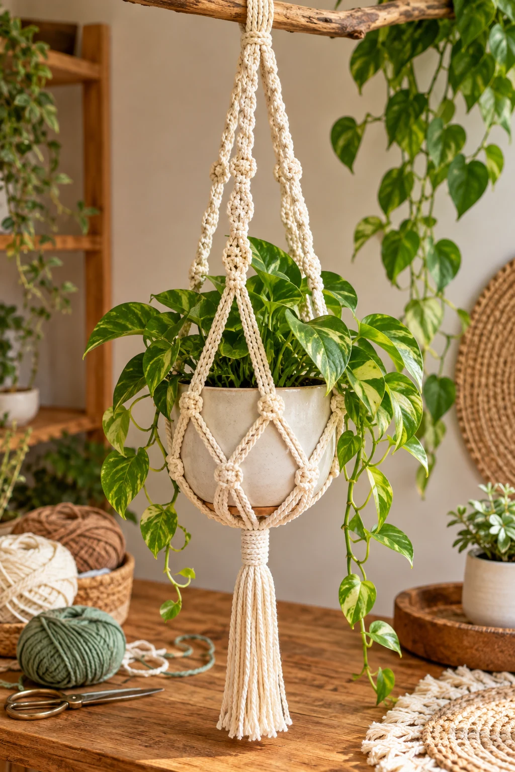 Crochet Plant Hanger for a Boho Corner — things to crochet style outfit