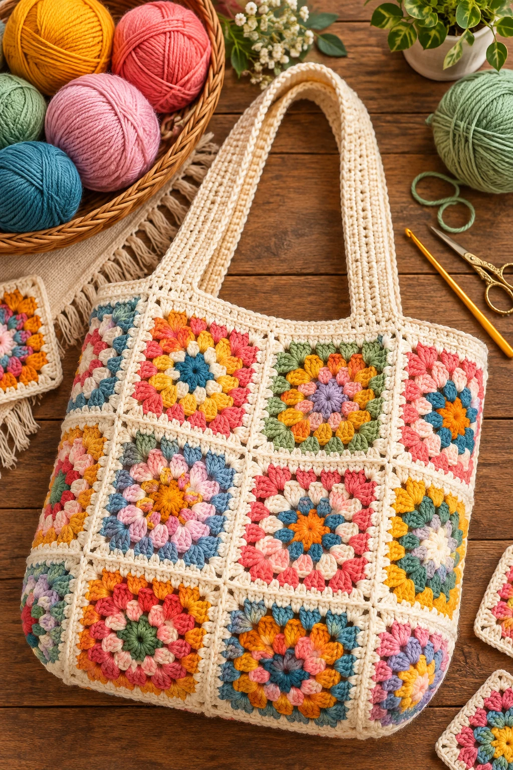 Crochet Granny Square Bag for a Colorful Statement — things to crochet style outfit