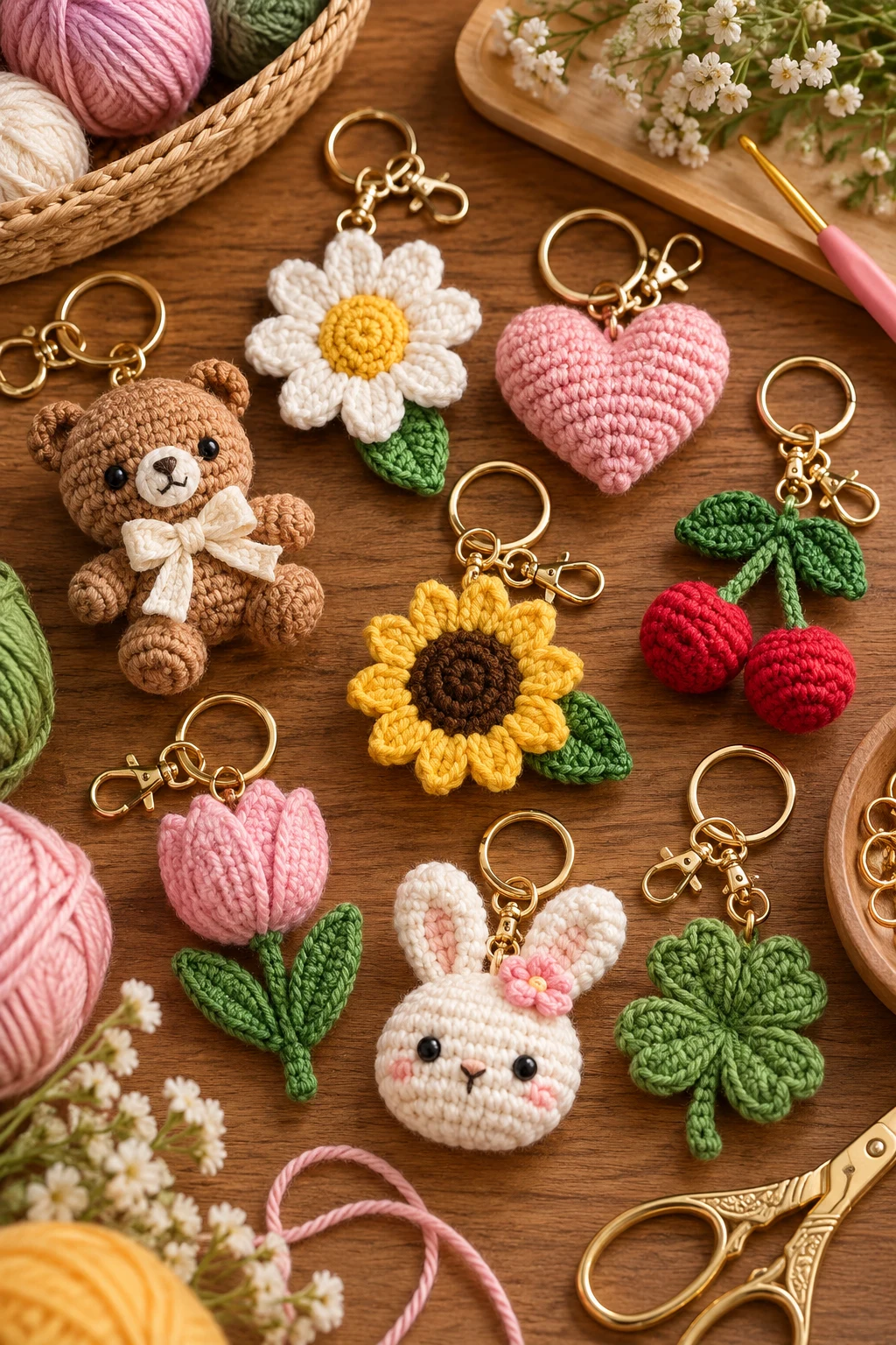 Crochet Keychain Charms for Tiny Handmade Gifts — things to crochet style outfit