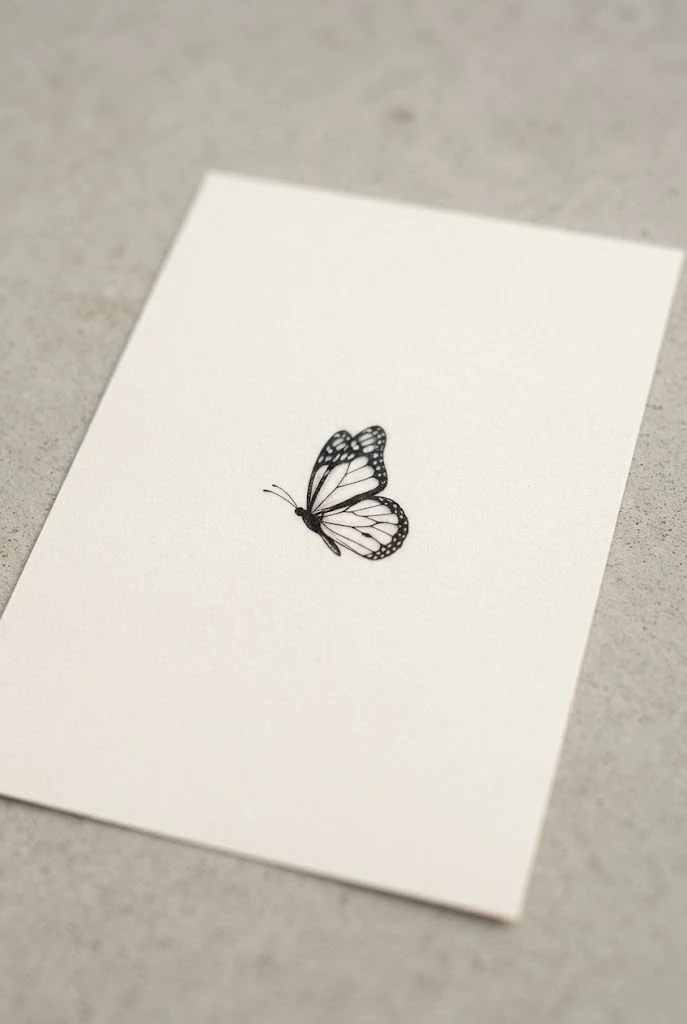 Behind-The-Ear Silhouette — Tiny Butterfly Tattoo style outfit