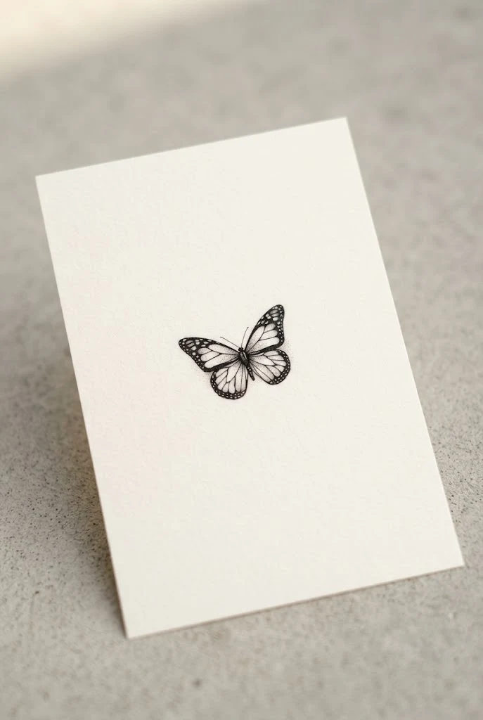Fine-Line Finger Accent — Tiny Butterfly Tattoo style outfit