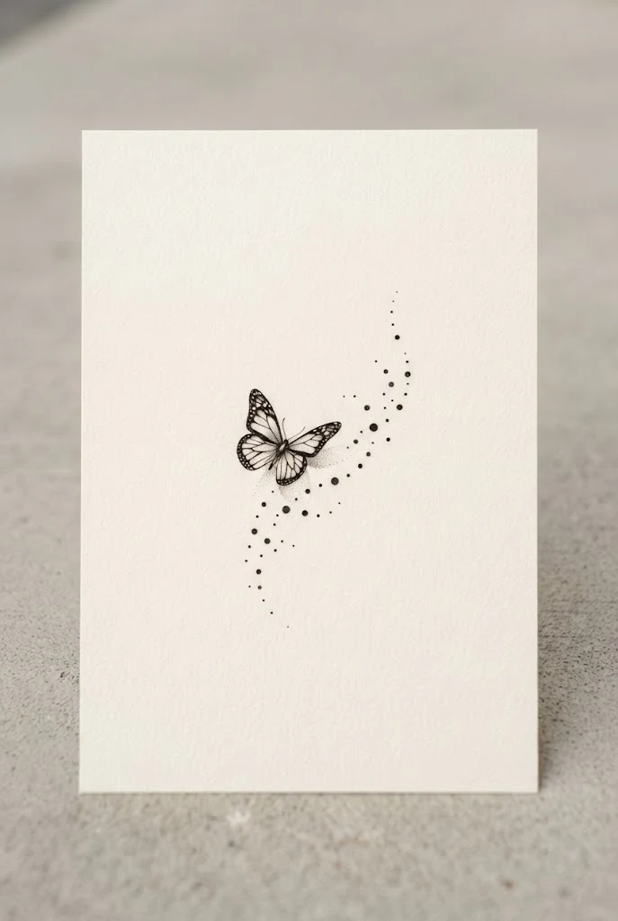 Collarbone Dotted Trail — Tiny Butterfly Tattoo style outfit