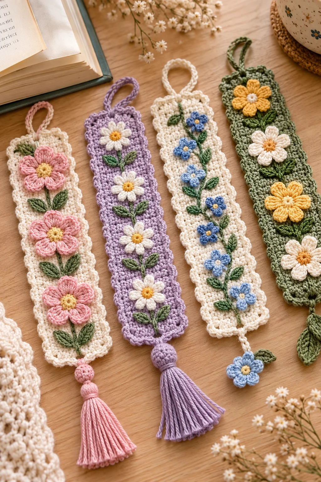 Crochet Bookmarks with Floral Details — trending crochet ideas style outfit