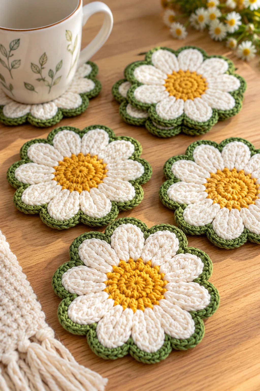 Crochet Daisy Coasters — trending crochet ideas style outfit