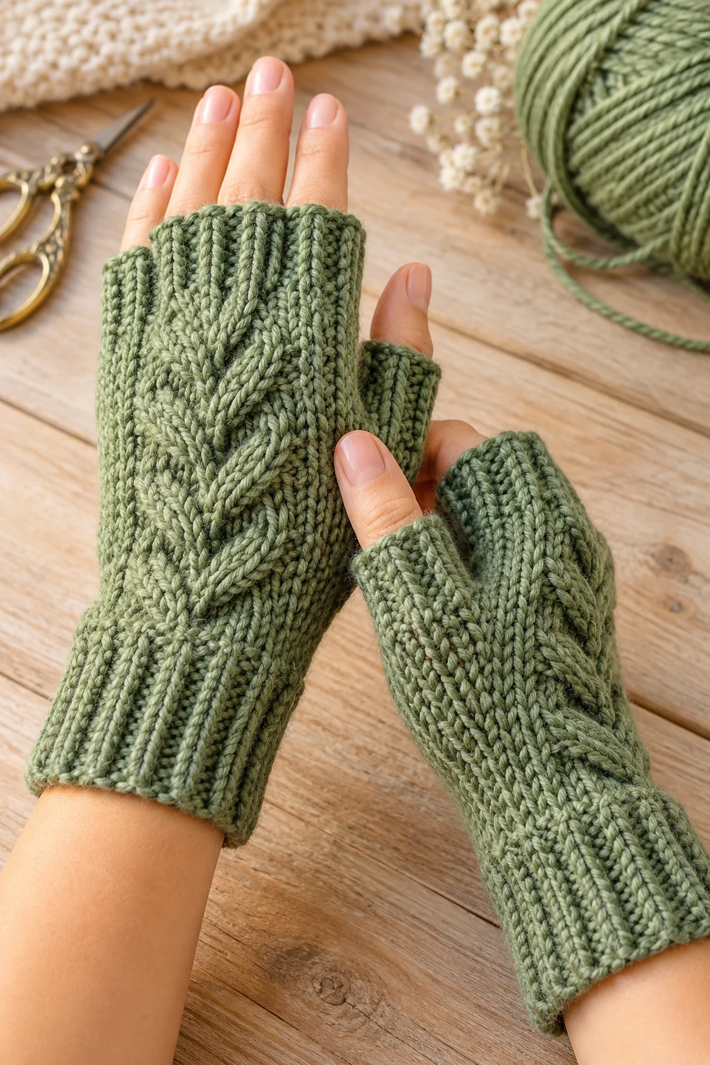 Easy Knitted Fingerless Gloves — tricot facile style outfit