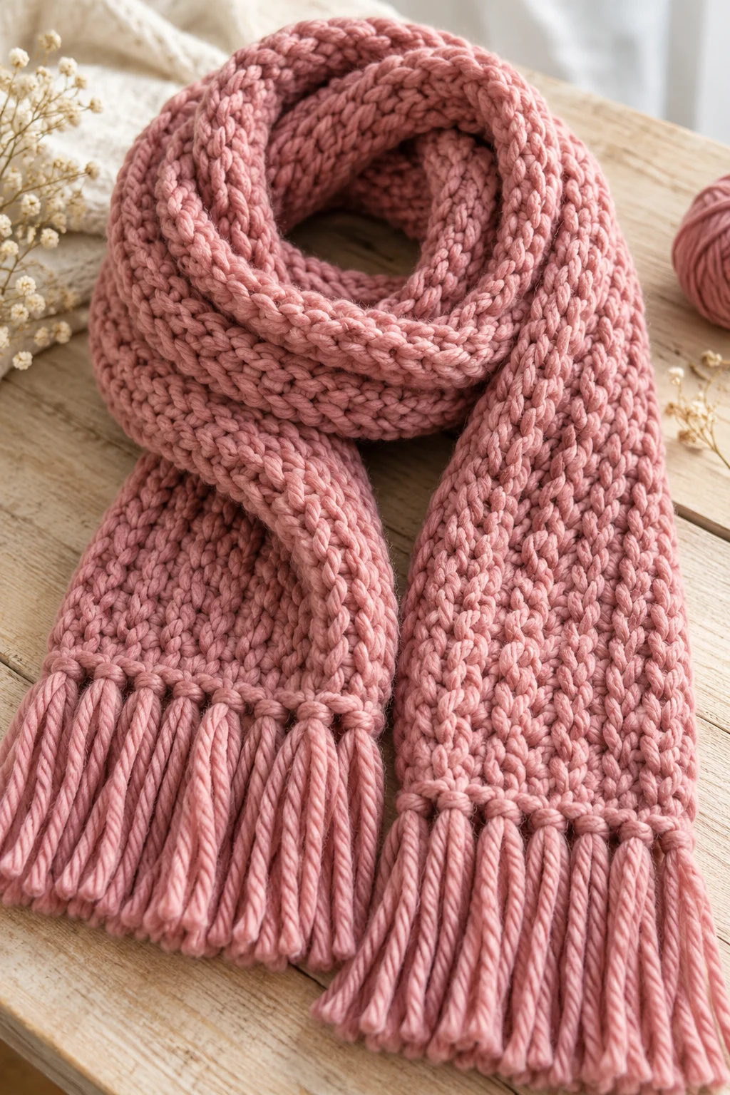 Cozy Chunky Knit Scarf for Beginners — tricot facile style outfit