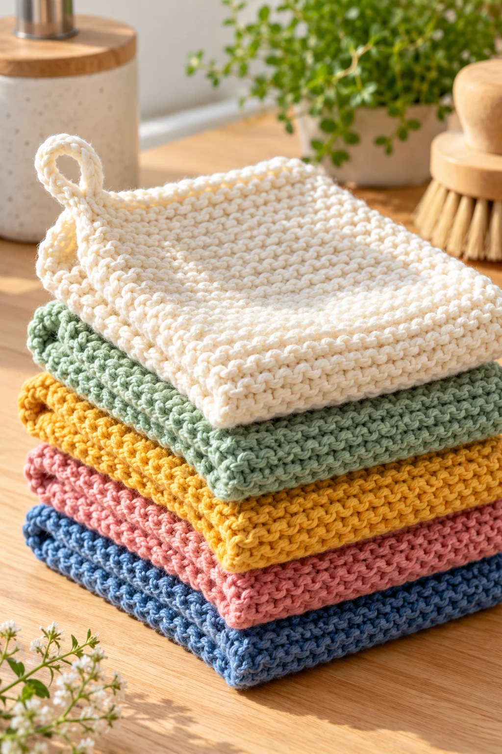 Quick Knitted Dishcloths for the Kitchen — tricot facile style outfit