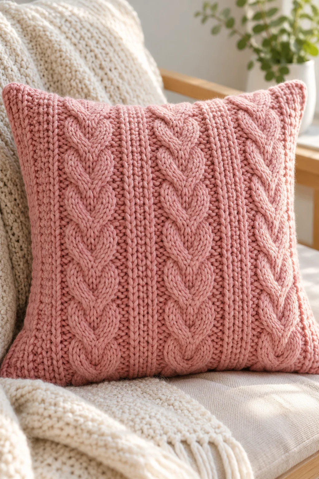 Beautiful Knitted Cushion Cover — tricot facile style outfit